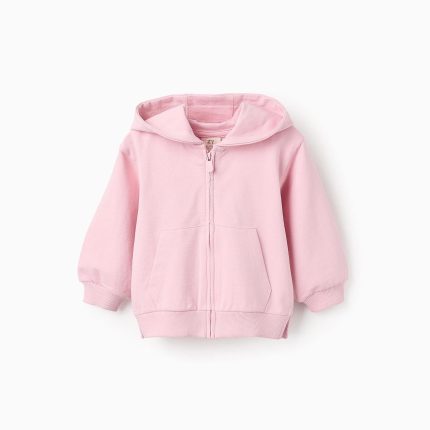 Veste à capuche bébé fille, rose