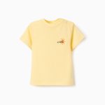 T-shirt en coton bébé garçon 'Sun', jaune
