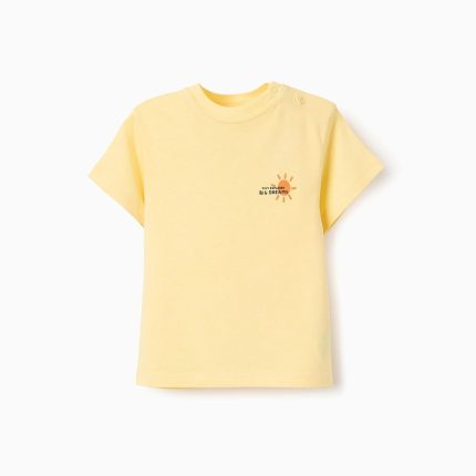 T-shirt en coton bébé garçon 'Sun', jaune