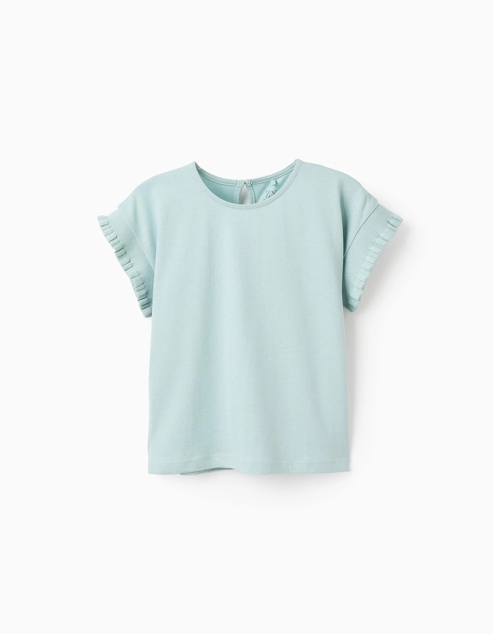31071048022-0 T-shirt à manches kimono en coton pour fille, vert aqua – Image 1