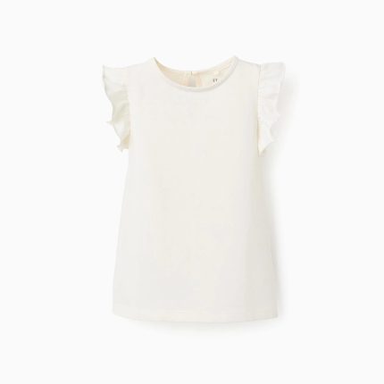 Débardeur à volants fille, blanc