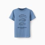 T-shirt en coton garçon 'Fish', bleu