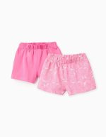 Lot de 2 Shorts en Jersey Bébé Fille 'Shells', Rose