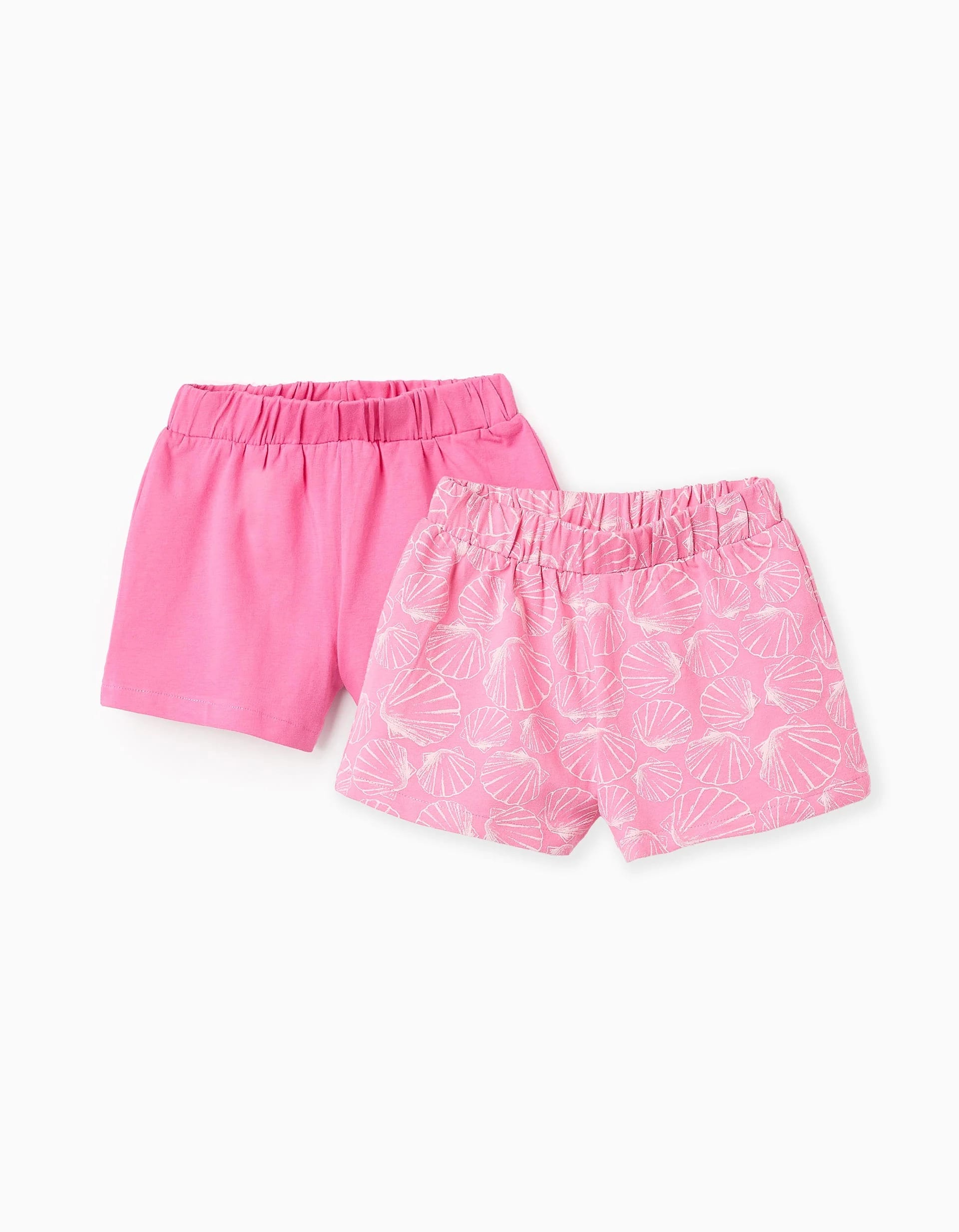 31071153038-0-1.jpg Lot de 2 Shorts en Jersey Bébé Fille 'Shells', Rose – Image 1