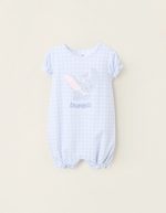 Barboteuse Pyjama en Coton Bébé Fille 'Dumbo', Bleu/Blanc