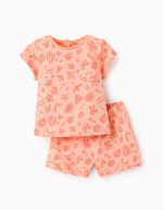 T-shirt + Short à Motif Bébé Fille 'Beach', Corail