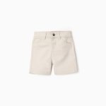 Short en sergé bébé garçon, beige