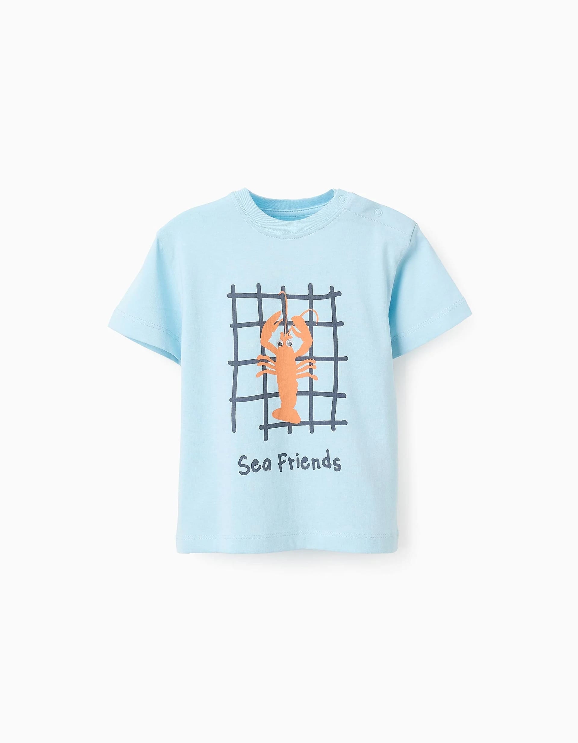 31071209022-0 T-shirt en coton avec détail 3D bébé garçon 'Lobster', bleu – Image 1