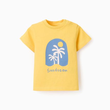 T-shirt en coton bébé garçon 'Sundream', jaune