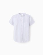 Chemise rayée en coton pour garçon, blanc/bleu/rouge