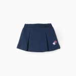 Jupe-short en piqué de coton bébé fille 'Minnie', bleu foncé