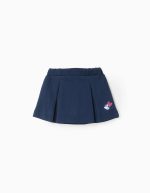 Jupe-short en piqué de coton bébé fille 'Minnie', bleu foncé