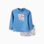 T-shirt + Short de Bain UPF40 Bébé Garçon 'Sun & Sand', Bleu