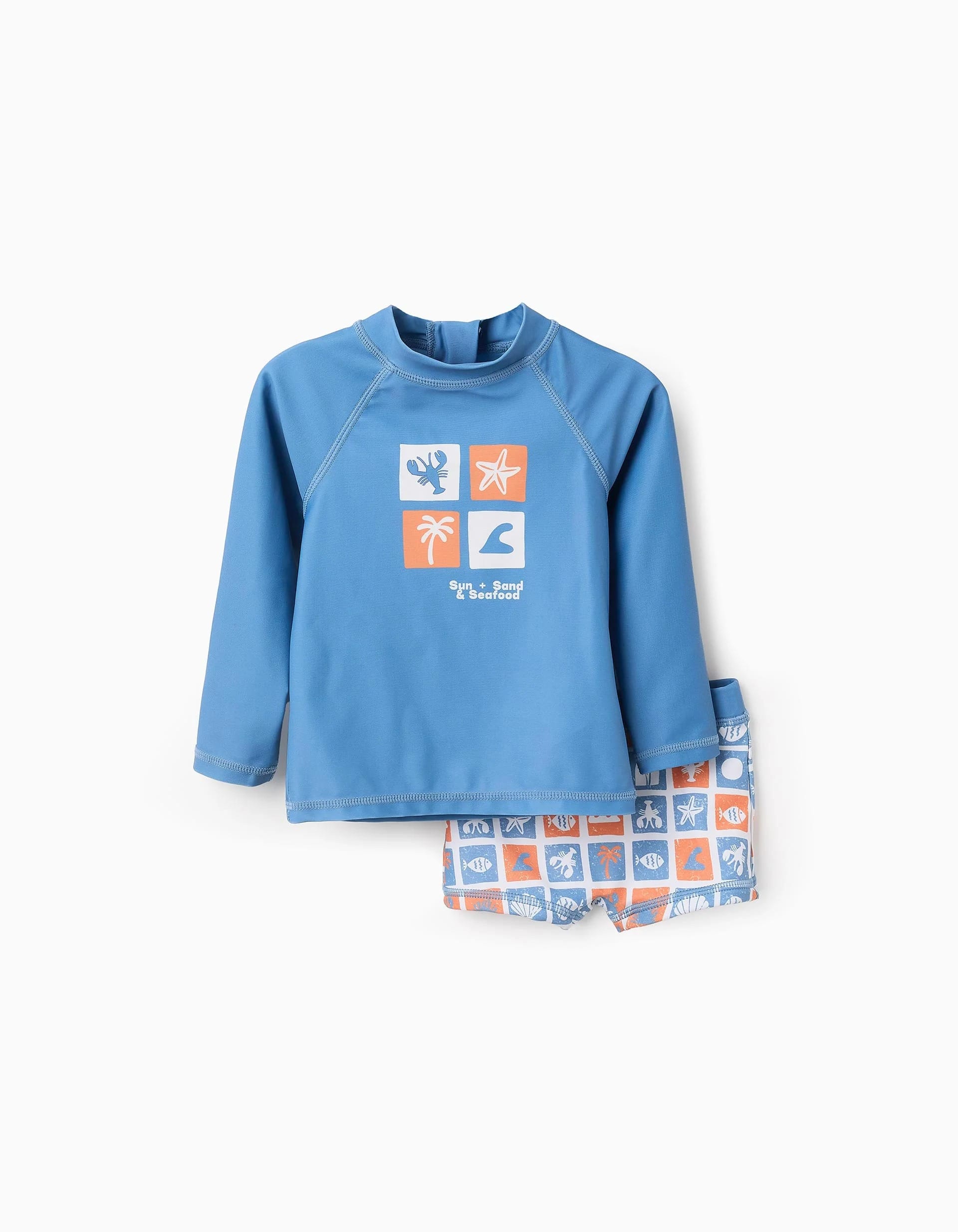 31071267003-0 T-shirt + Short de Bain UPF40 Bébé Garçon 'Sun & Sand', Bleu – Image 1