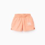 Short en Jersey Bébé Fille 'Wild & Free', Corail