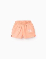 Short en Jersey Bébé Fille 'Wild & Free', Corail