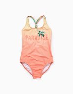 Maillot de bain à paillettes et bretelles tressées fille, jaune