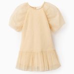 Robe en tulle à paillettes bébé fille, beige