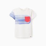 T-shirt en coton avec poche contrastée bébé garçon, blanc