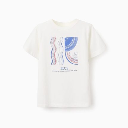 T-shirt pour Garçon 'Bleu', Blanc