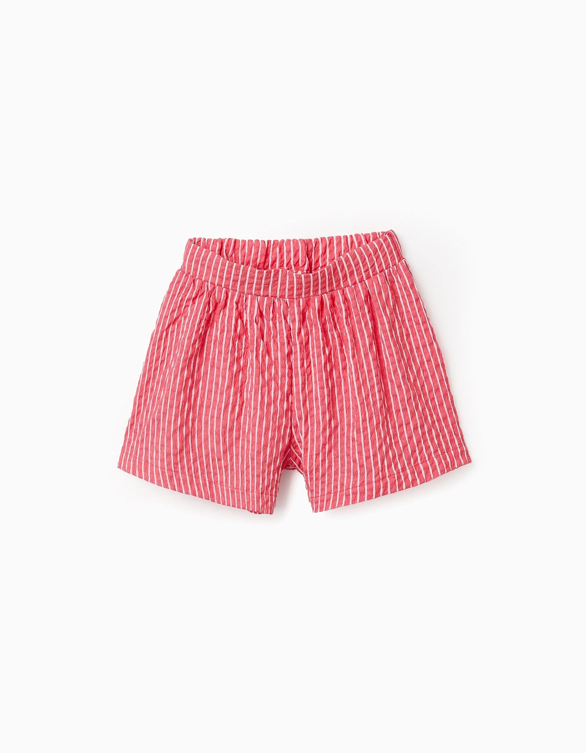 31071390040-0-1.jpg Short texturé rayé pour fille, rouge/blanc – Image 1