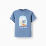 T-shirt en coton bébé garçon 'Sun & Sand', bleu