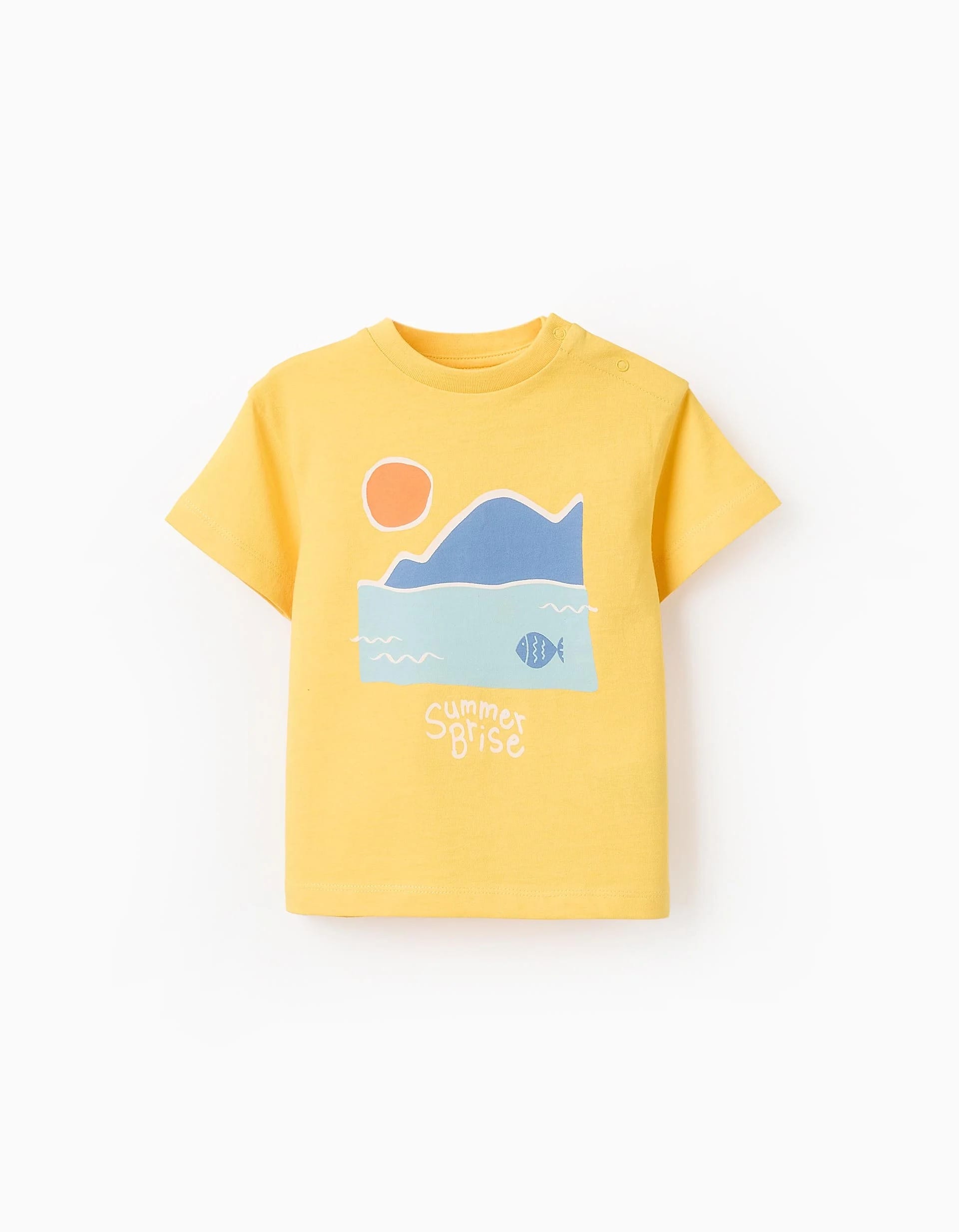 31071408042-0 T-shirt en coton bébé garçon 'Summer', jaune – Image 1