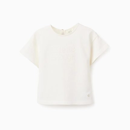 T-shirt en coton bébé fille 'La Belle Epoque', blanc