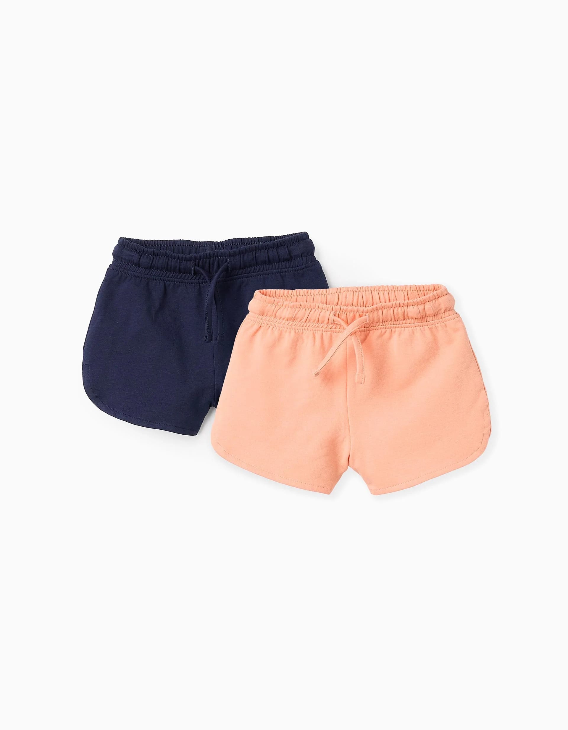 31071457037-0-1.jpg Lot de 2 shorts à cordon de serrage bébé fille, bleu/corail – Image 1