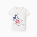 T-shirt en coton bébé garçon 'Mickey', blanc