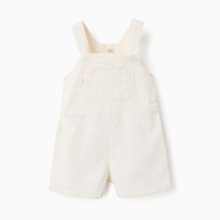 Salopette sergée fille, beige