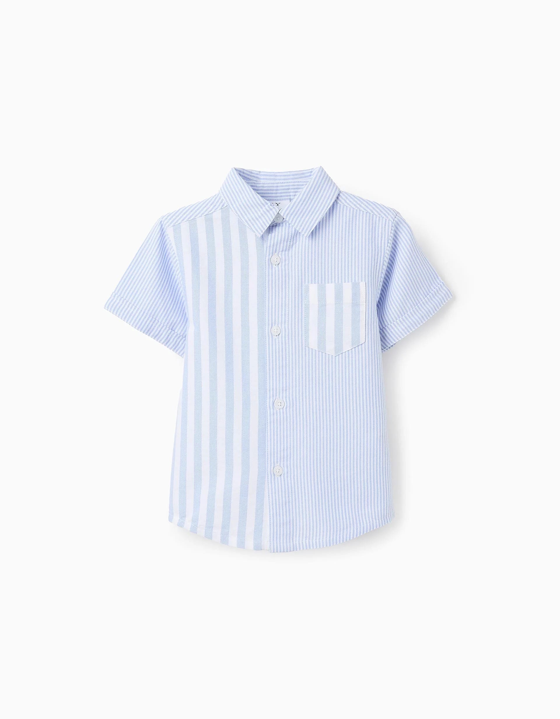 31071677022-0-1.jpg Chemise rayée à manches courtes pour bébé garçon, bleu/blanc – Image 1