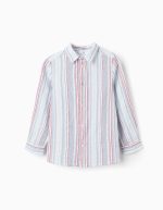 Chemise rayée en coton pour garçon, multicolore