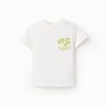 T-shirt en coton avec poche contrastée bébé garçon, blanc/vert
