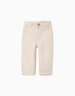 Pantalon en lin bébé garçon, beige