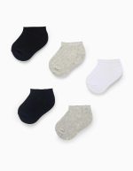 Lot de 5 paires de chaussettes côtelées pour bébé garçon, multicolores
