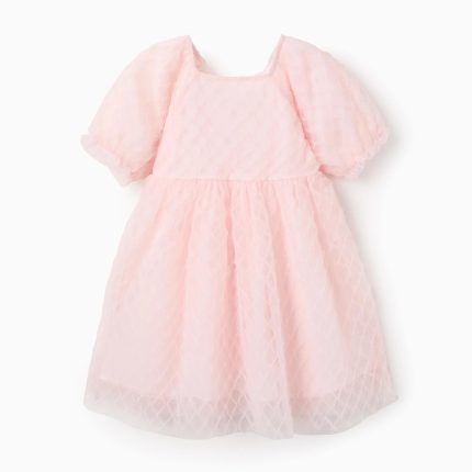 ROBE SS TULLE, ROSE CLAIR
