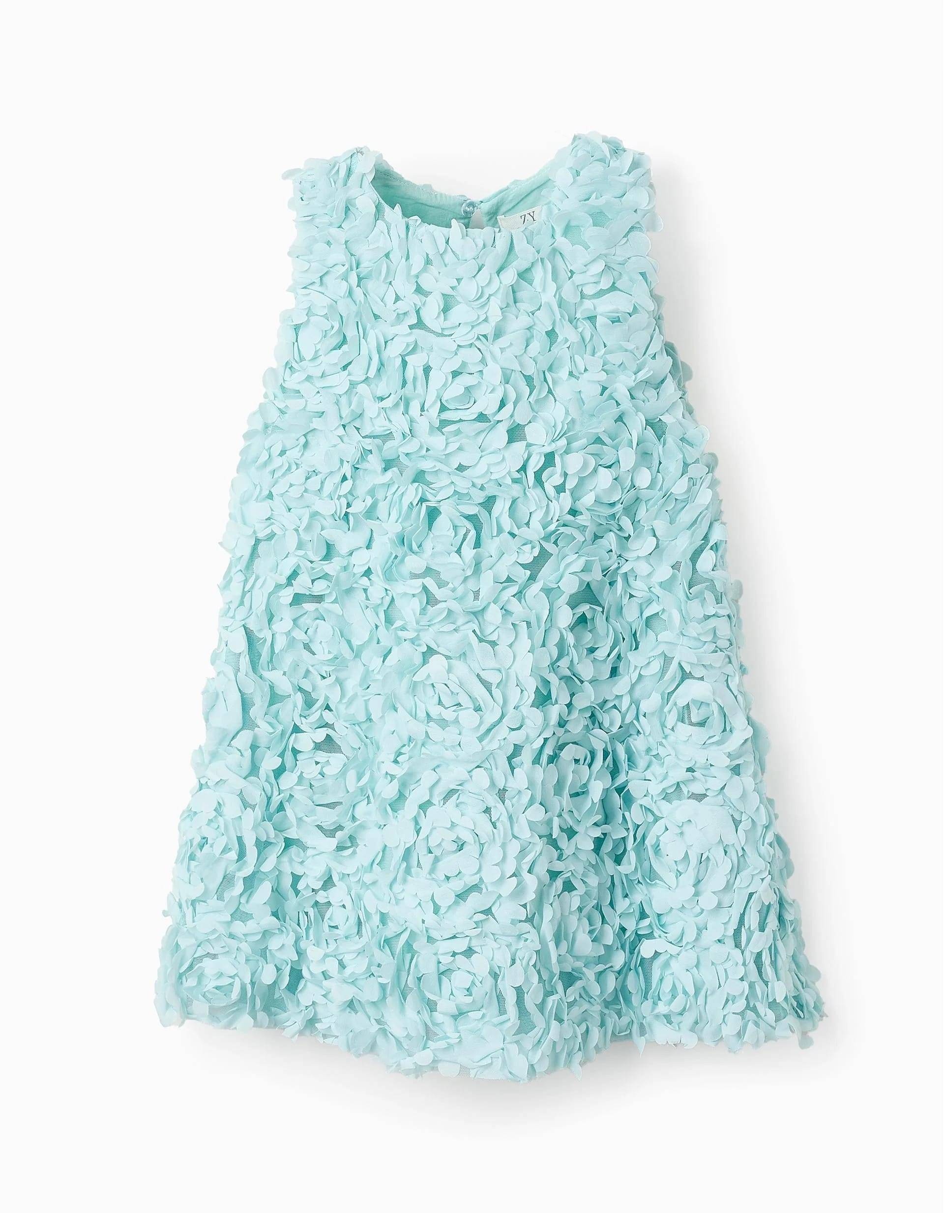 31071893022-0-2.jpg ROBE SS FLEURS 3D, BLEU CLAIR – Image 1