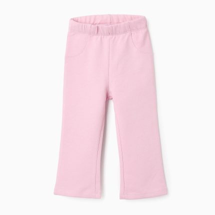Pantalon évasé en coton bébé fille, rose