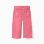 Pantalon détails point de croix bébé fille, rose