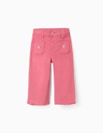 Pantalon détails point de croix bébé fille, rose