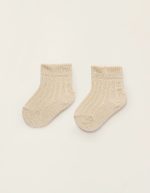 Chaussettes côtelées avec fils lurex bébé fille, doré