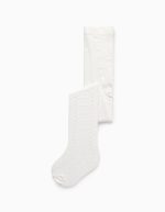 Collants texturés bébé fille, blanc