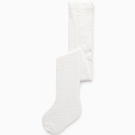 Collants texturés bébé fille, blanc