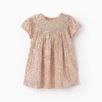 Robe à sequins bébé fille, beige/rose doré