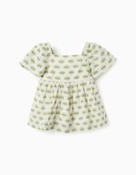 Blouse à motif floral bébé fille, beige/vert