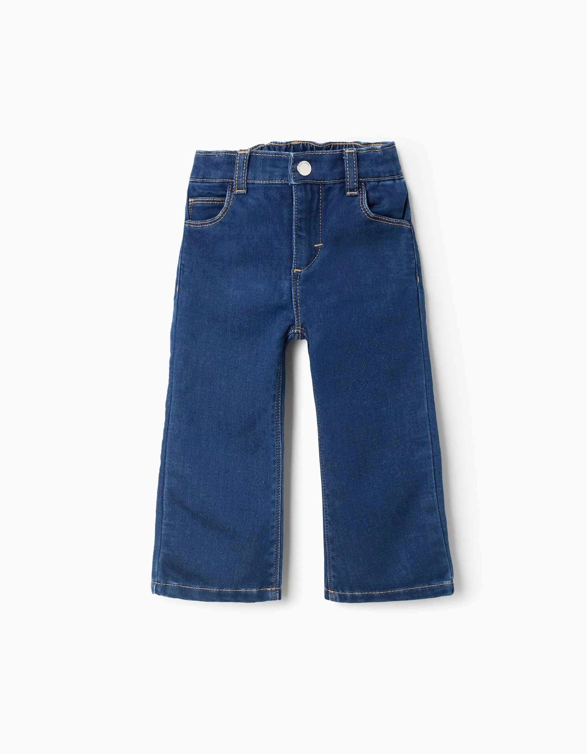 31072973003-0-1.jpg Pantalon en jean avec coutures contrastées pour bébé fille 'Flare', bleu – Image 1