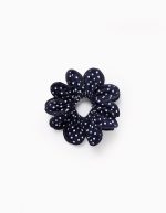 Chouchou à pois bleu foncé pour bébés et filles