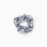 Chouchou à carreaux bébé et fille, blanc/bleu