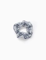 Chouchou à carreaux bébé et fille, blanc/bleu